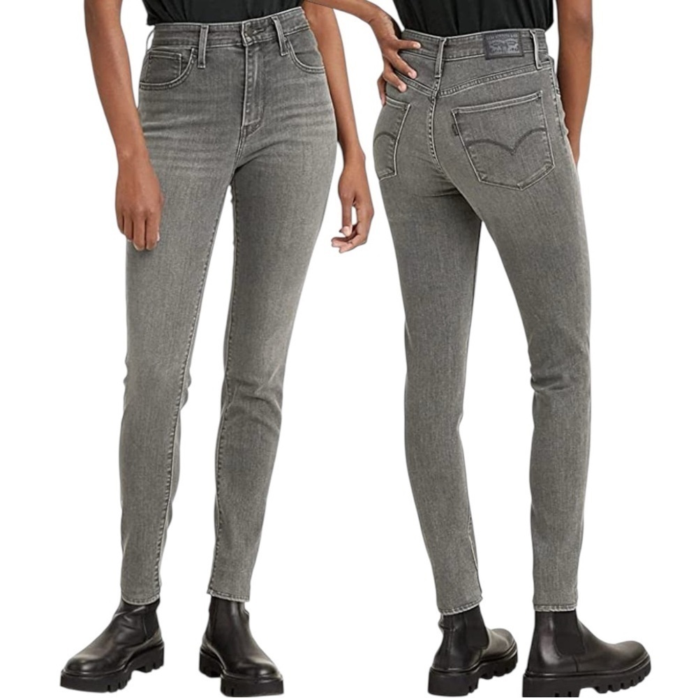 Levi’s 721 High Rise Skinny Grey Granite Jeans Size 31 Hemmed